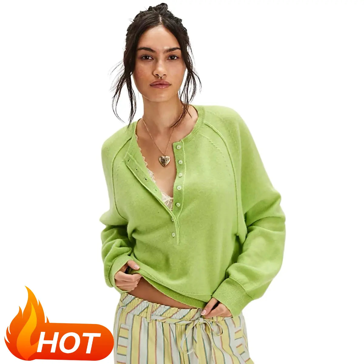 UANEO Women's Long Sleeve Knit Sweater Lightweight for Fall
