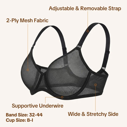 HSIA Seraphina Unlined Mesh Halter Bra Plus Size