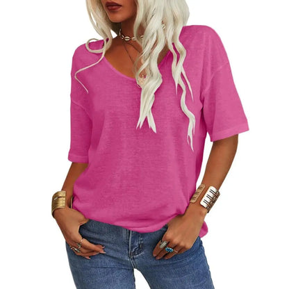 PiePieBuy Womens V Neck Soft Loose Fit T-Shirt