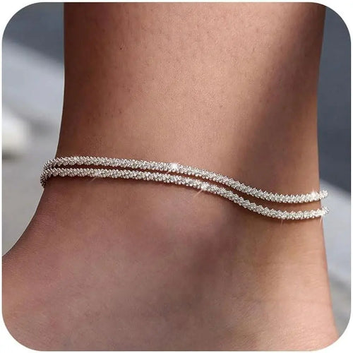 TEWIKY Layered Waterproof Anklet for Women