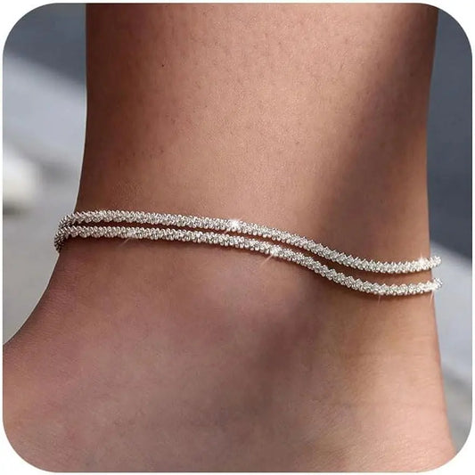 TEWIKY Layered Waterproof Anklet for Women