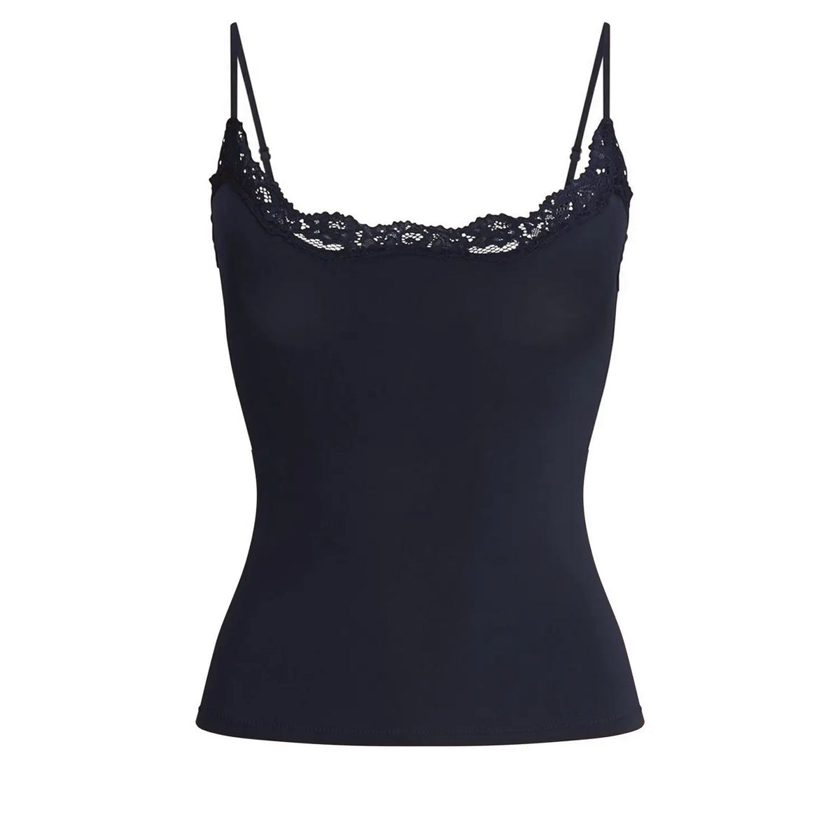 Padded Lace Cami Top, Black Slim Fit