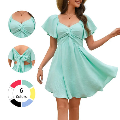 Women's Summer Chiffon Sweetheart Mini Dress