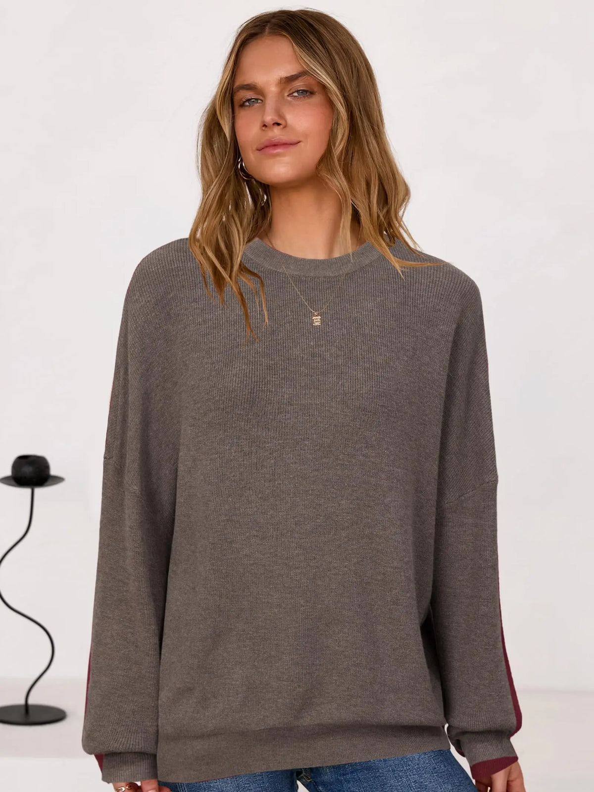 Arach&Cloz Women's Wool Blend Oversized Sweater