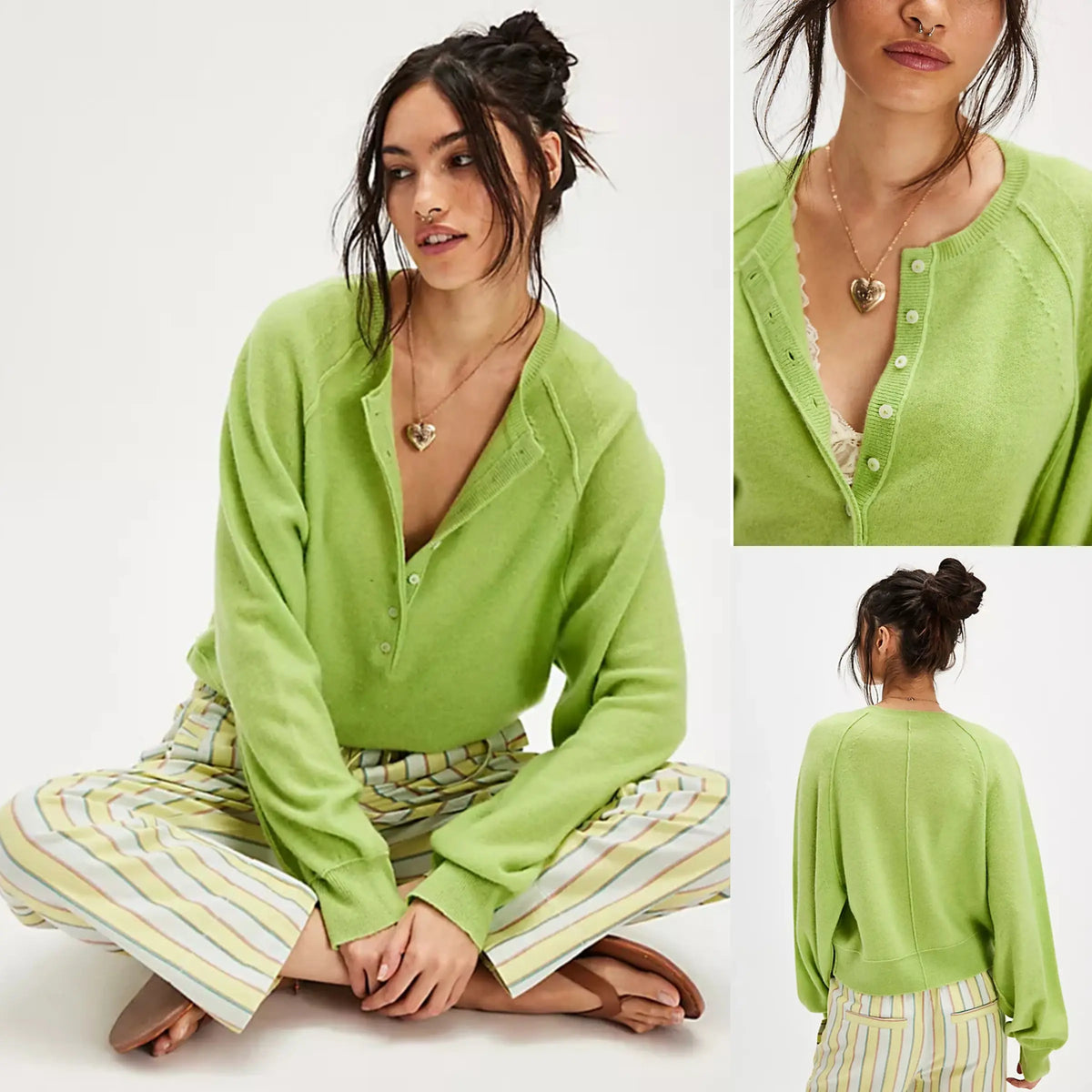 UANEO Women's Long Sleeve Knit Sweater Lightweight for Fall