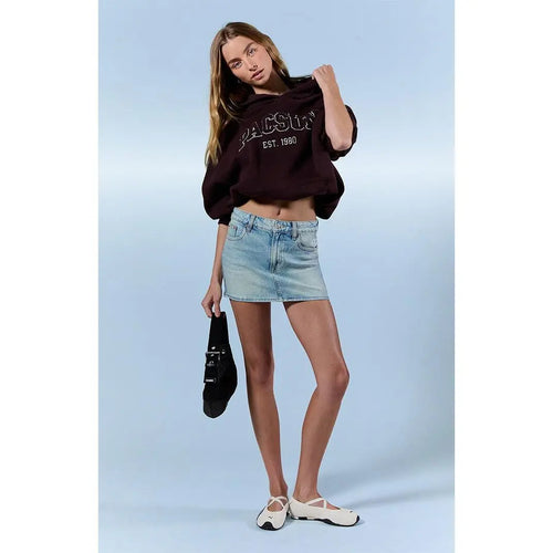 Pacsun Bella Stretch Mid Rise Jean Mini Skirt