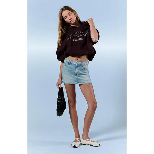 Pacsun Bella Stretch Mid Rise Jean Mini Skirt