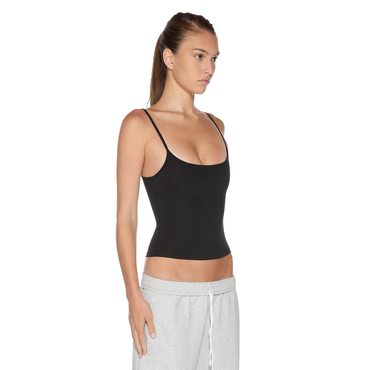 naom Tank Top in Black Heavy-Weight Jersey