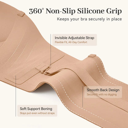 LUCKMEEY Strapless Front Closure Push Up Bra
