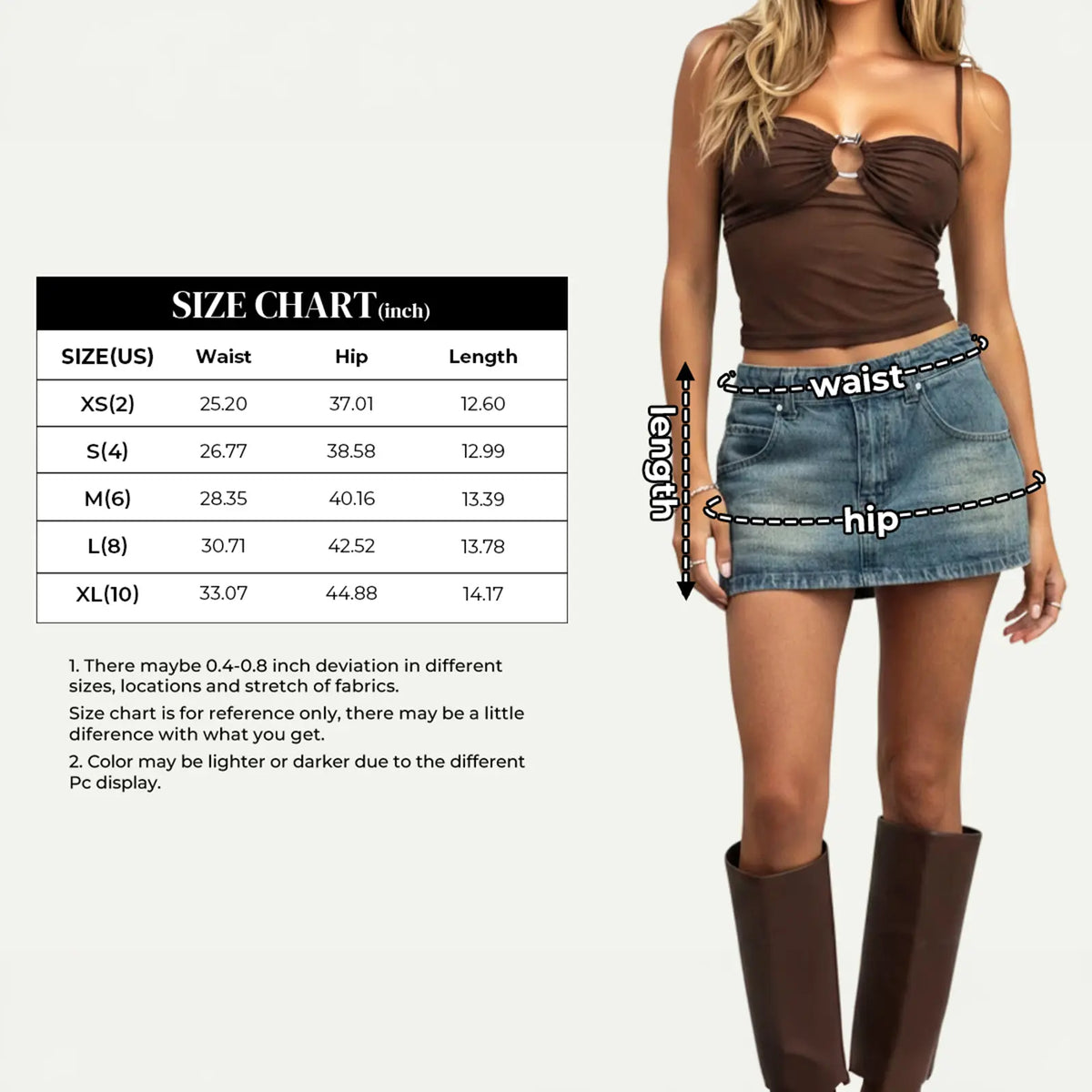 Women Denim Skort Skirt | Casual, Y2K Style, Mid Waist, Mini Length