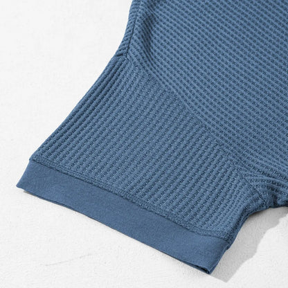 Women's Waffle Knit V-Neck Tunic Top