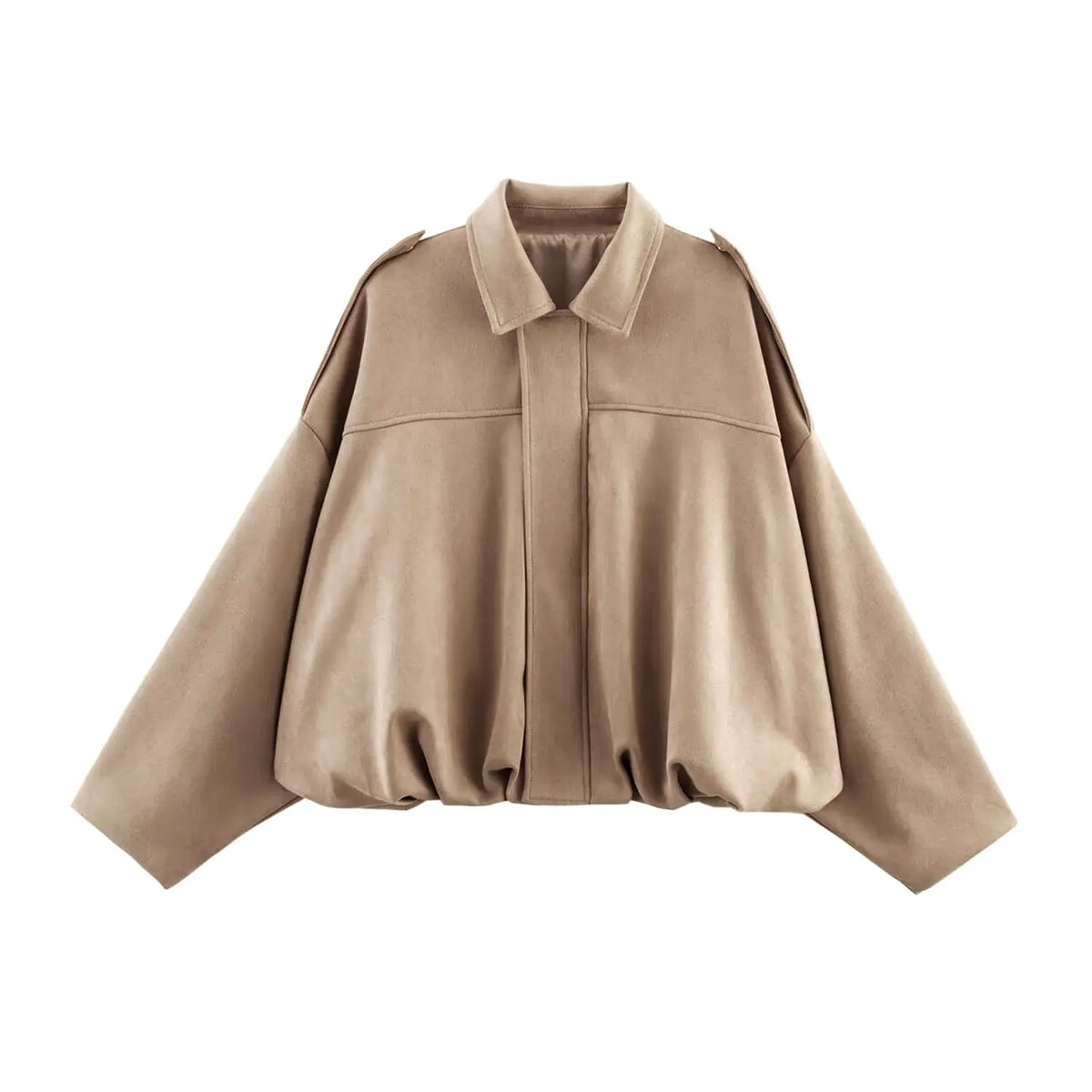 Katch Me Chic Women's Winter Vintage Collared Zipper Jacket - Oversized Outerwear for Ladies