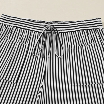 Eytino Plus Size Striped Wide Leg Pants