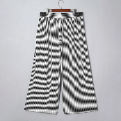 Eytino Plus Size Striped Wide Leg Pants
