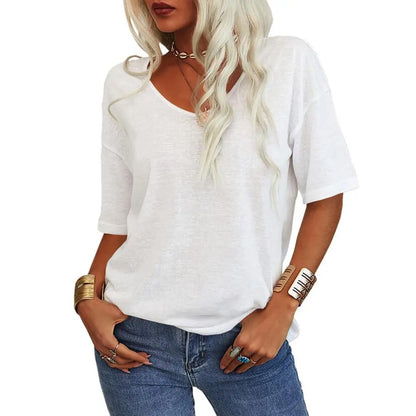 PiePieBuy Womens V Neck Soft Loose Fit T-Shirt