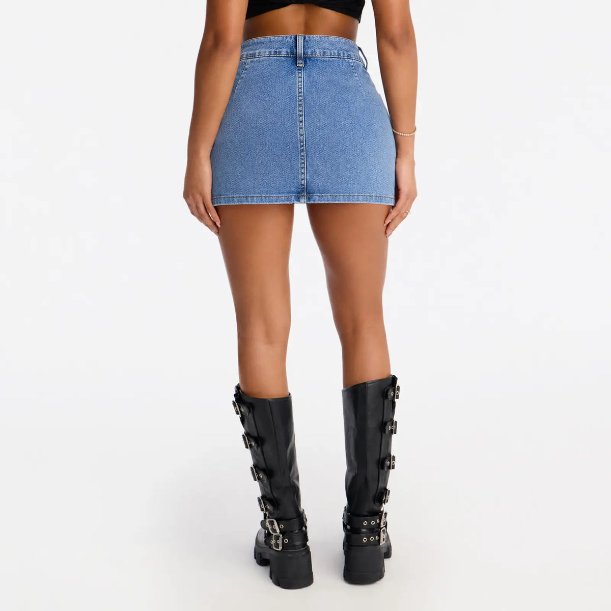 Women Denim Skort Skirt | Casual, Y2K Style, Mid Waist, Mini Length