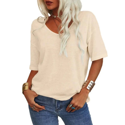 PiePieBuy Womens V Neck Soft Loose Fit T-Shirt