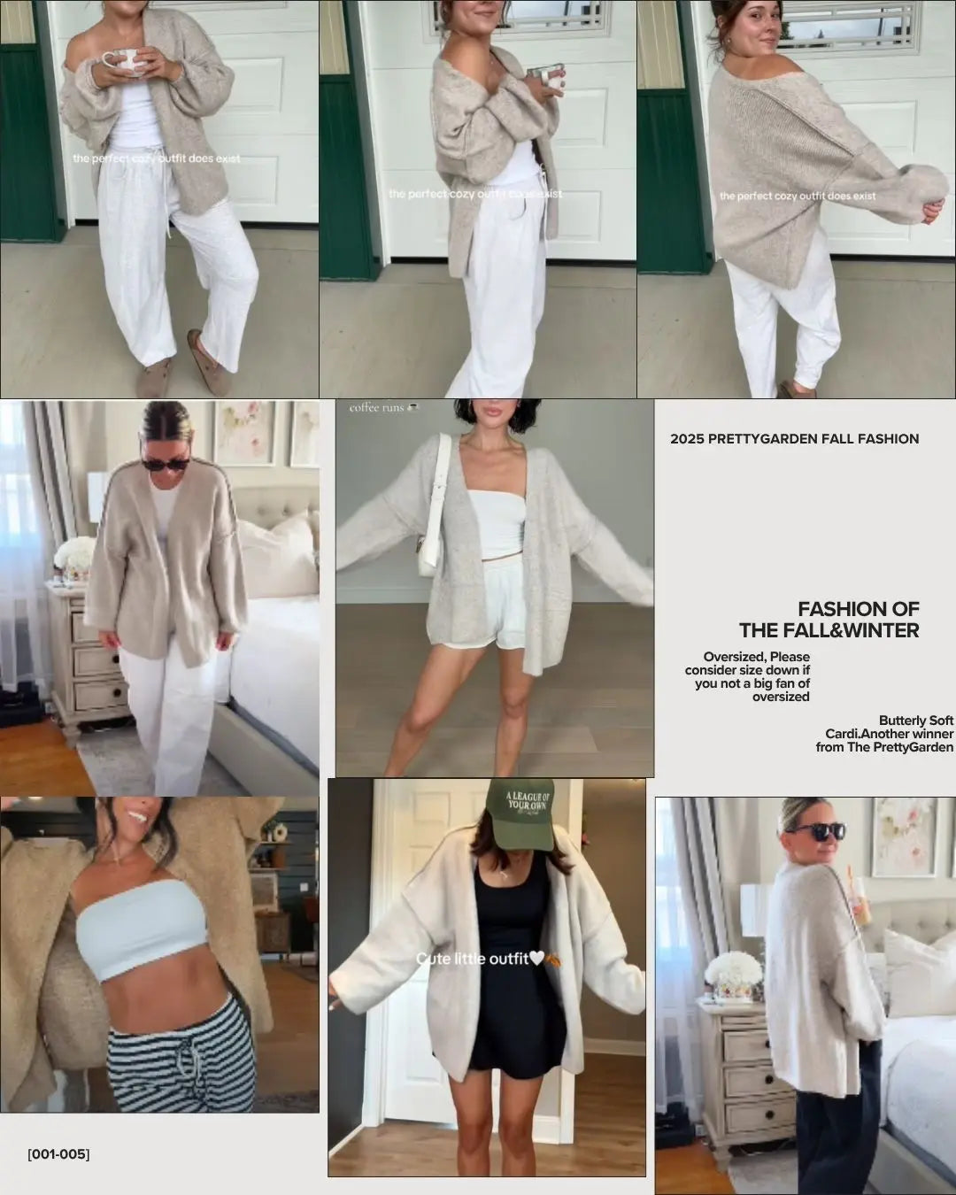PrettyGarden Oversized Cardigan Sweater for Women