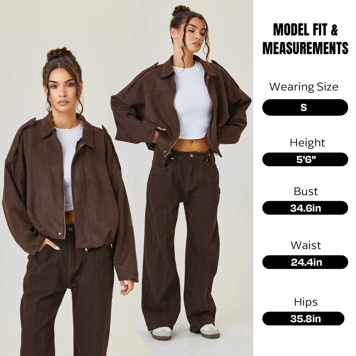 Katch Me Chic Women's Winter Vintage Collared Zipper Jacket - Oversized Outerwear for Ladies