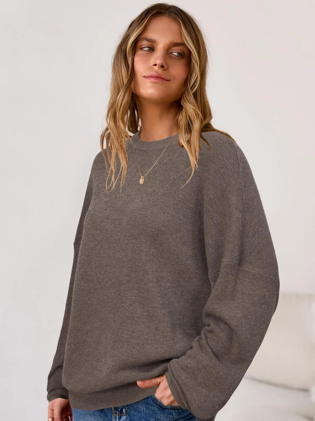 Arach&Cloz Women's Wool Blend Oversized Sweater