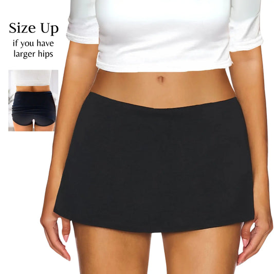 AnotherChill Low Waist Micro Mini Skort Black