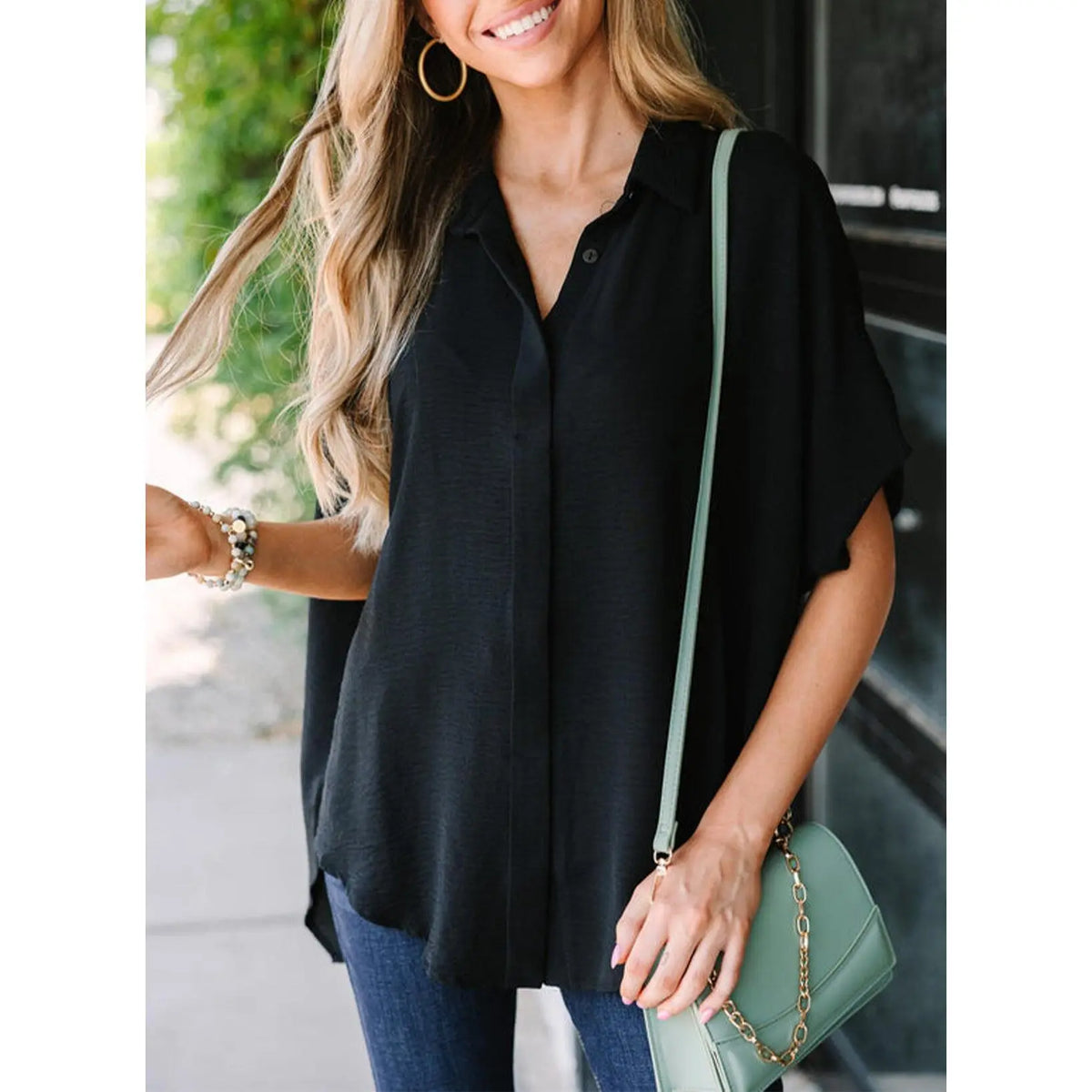 DOKOTOO Women's Dressy Casual V-Neck Button-