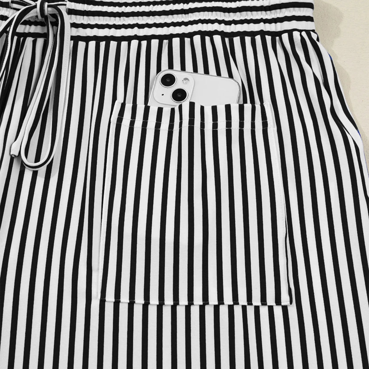 Eytino Plus Size Striped Wide Leg Pants