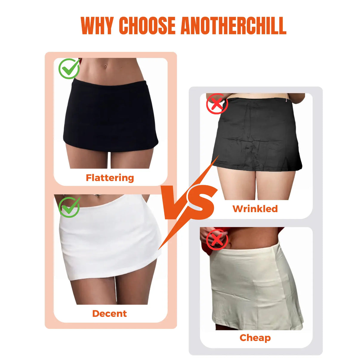 AnotherChill Low Waist Micro Mini Skort Black