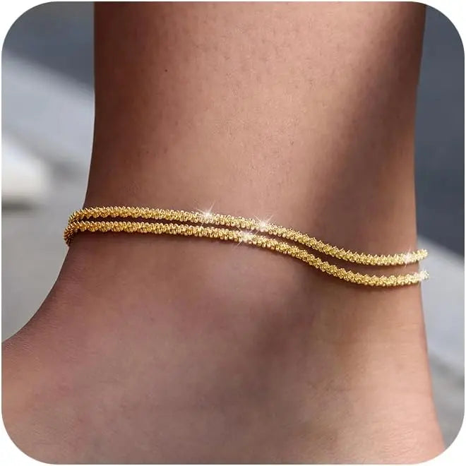 TEWIKY Layered Waterproof Anklet for Women