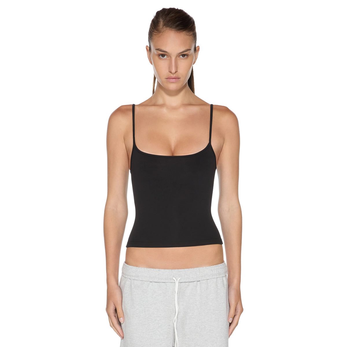 naom Tank Top in Black Heavy-Weight Jersey
