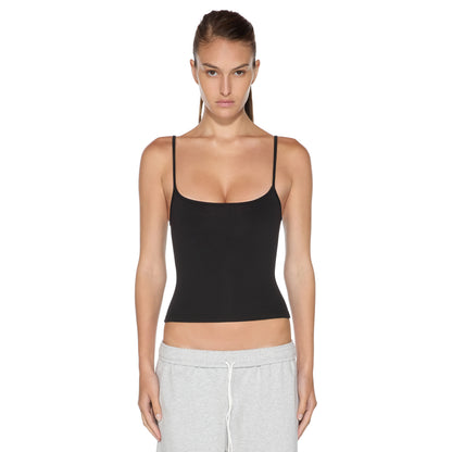 naom Tank Top in Black Heavy-Weight Jersey