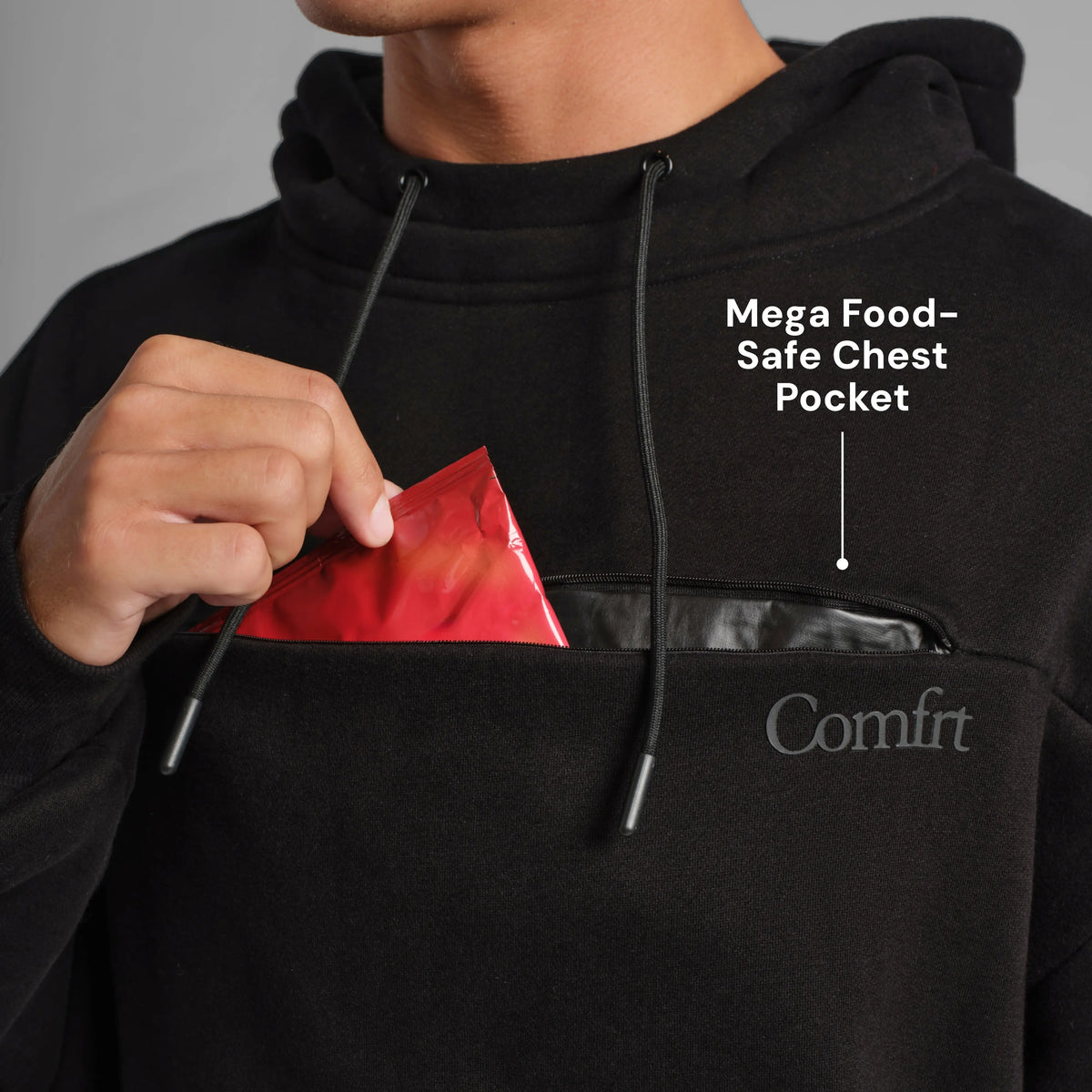 Comfrt Snak Hoodie - Heavyweight Fleece with 6 Snack Pockets