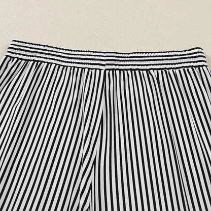 Eytino Plus Size Striped Wide Leg Pants