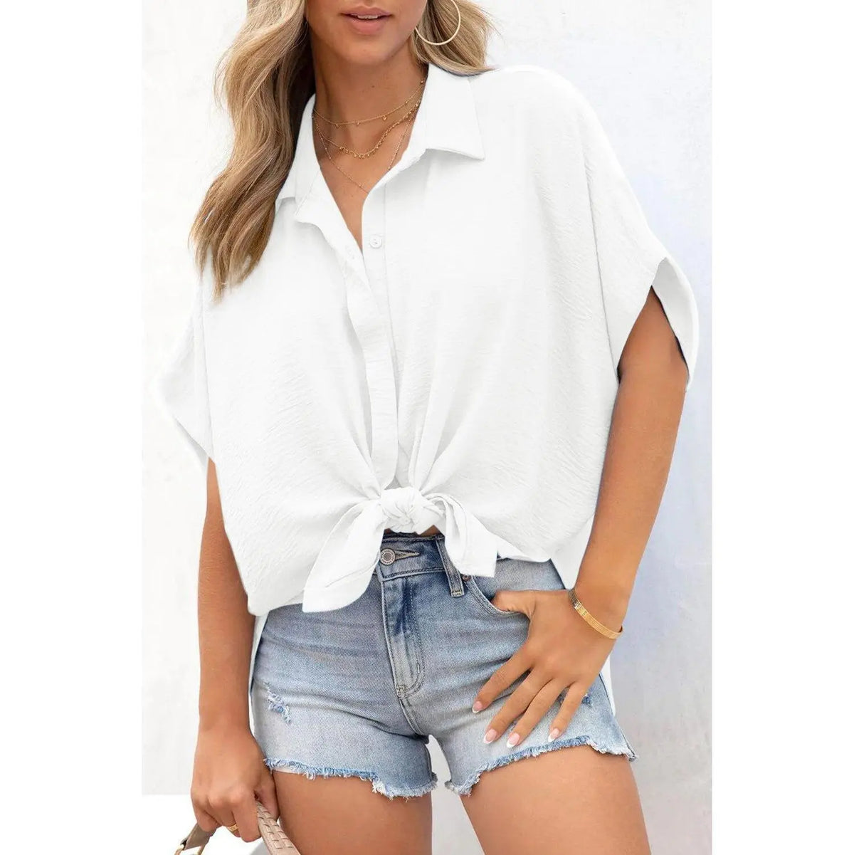 DOKOTOO Women's Dressy Casual V-Neck Button-